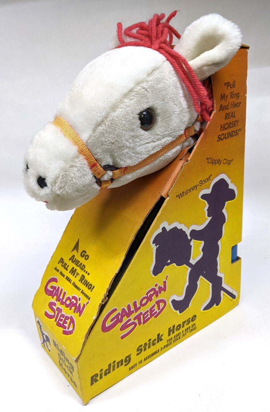 Vintage Hobby Horse 41" Tall Gallopin' Steed pull-string audio gallops, whinney